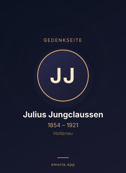 Gedenkportrait von Julius Jungclaussen