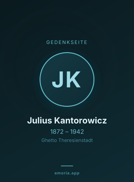 Gedenkportrait von Julius Kantorowicz