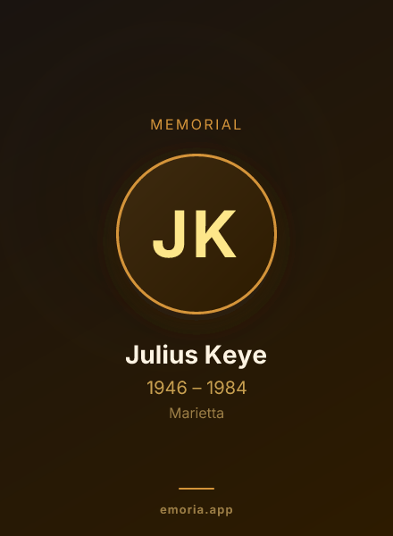 Memorial portrait of Julius Keye
