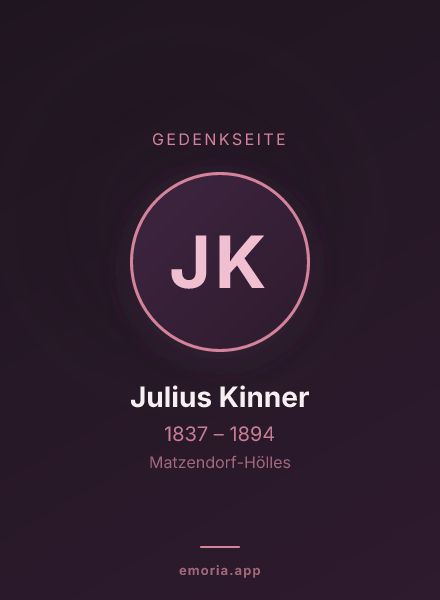 Gedenkportrait von Julius Kinner