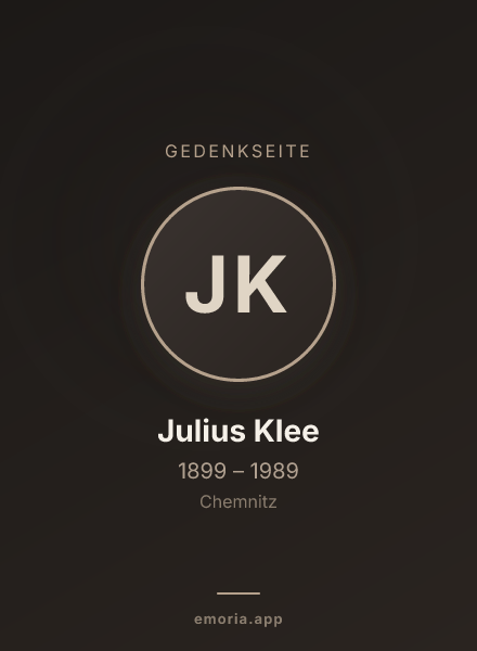 Gedenkportrait von Julius Klee