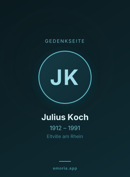 Gedenkportrait von Julius Koch