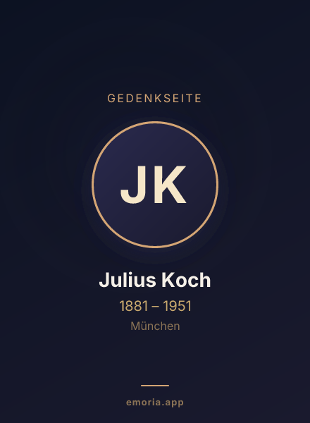 Gedenkportrait von Julius Koch
