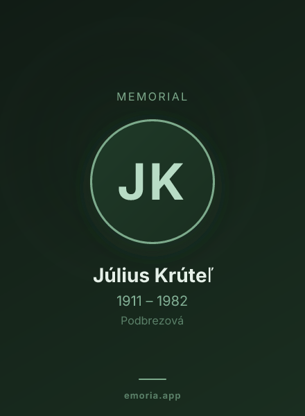 Memorial portrait of Július Krúteľ