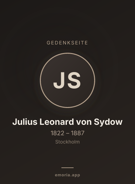 Gedenkportrait von Julius Leonard von Sydow