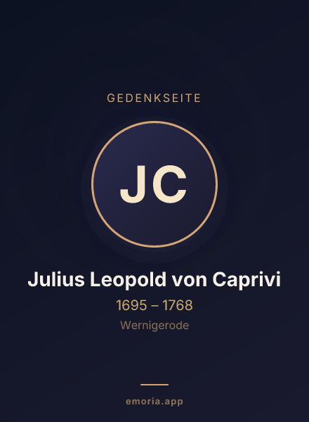 Gedenkportrait von Julius Leopold von Caprivi