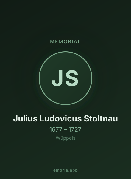Memorial portrait of Julius Ludovicus Stoltnau