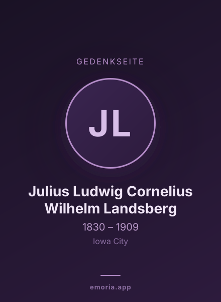 Gedenkportrait von Julius Ludwig Cornelius Wilhelm Landsberg