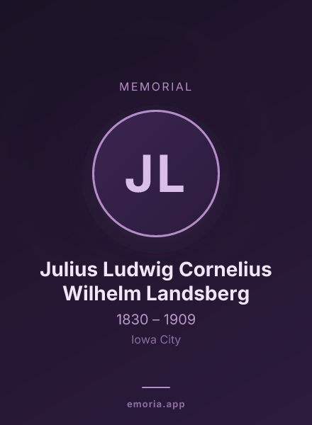 Memorial portrait of Julius Ludwig Cornelius Wilhelm Landsberg