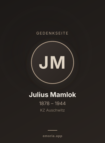 Gedenkportrait von Julius Mamlok