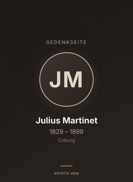 Gedenkportrait von Julius Martinet
