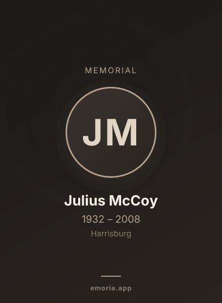 Memorial portrait of Julius McCoy