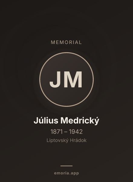 Memorial portrait of Július Medrický