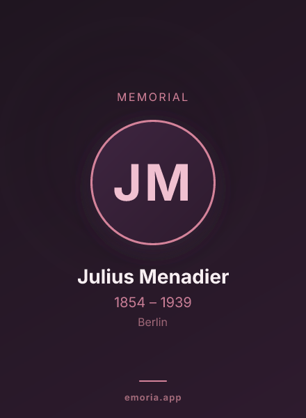 Memorial portrait of Julius Menadier
