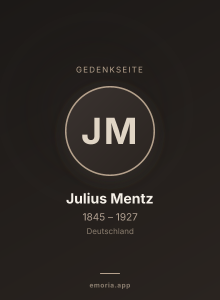 Gedenkportrait von Julius Mentz