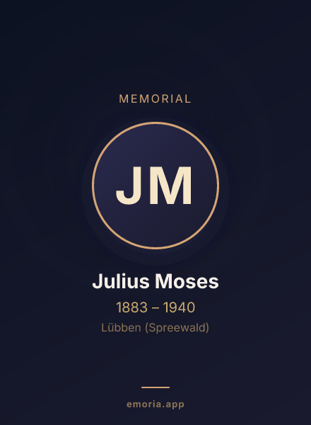 Memorial portrait of Julius Moses
