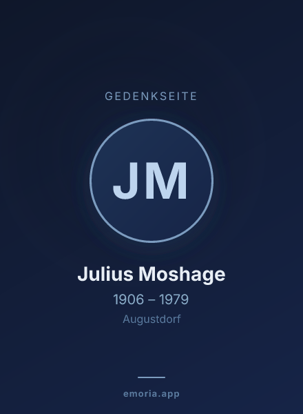 Gedenkportrait von Julius Moshage