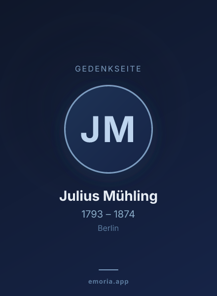 Gedenkportrait von Julius Mühling