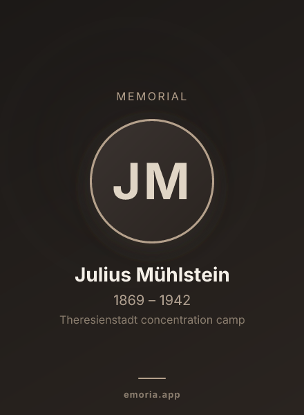 Memorial portrait of Julius Mühlstein