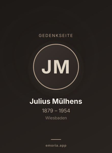 Gedenkportrait von Julius Mülhens