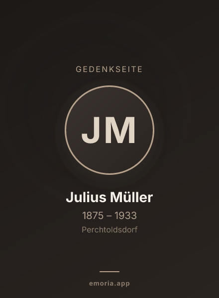 Gedenkportrait von Julius Müller