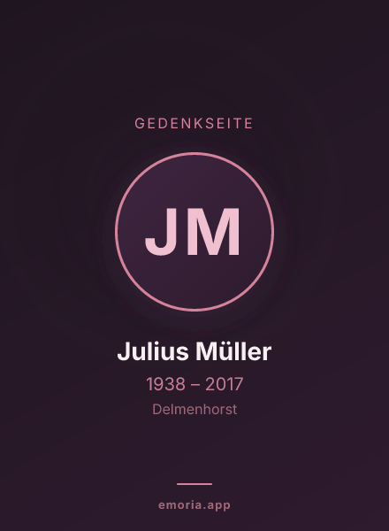 Gedenkportrait von Julius Müller