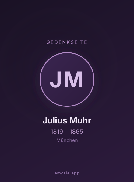 Gedenkportrait von Julius Muhr