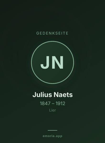 Gedenkportrait von Julius Naets