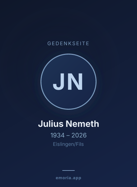 Gedenkportrait von Julius Nemeth