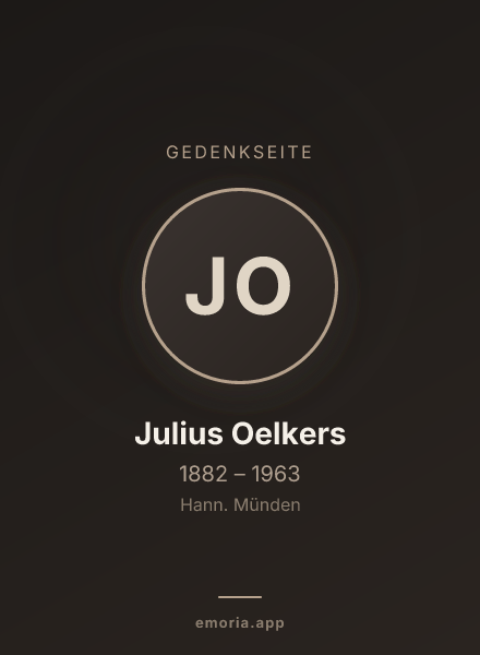 Gedenkportrait von Julius Oelkers