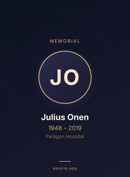 Memorial portrait of Julius Onen