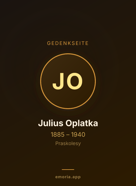 Gedenkportrait von Julius Oplatka