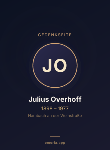 Gedenkportrait von Julius Overhoff