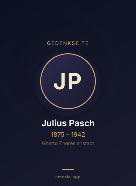 Gedenkportrait von Julius Pasch