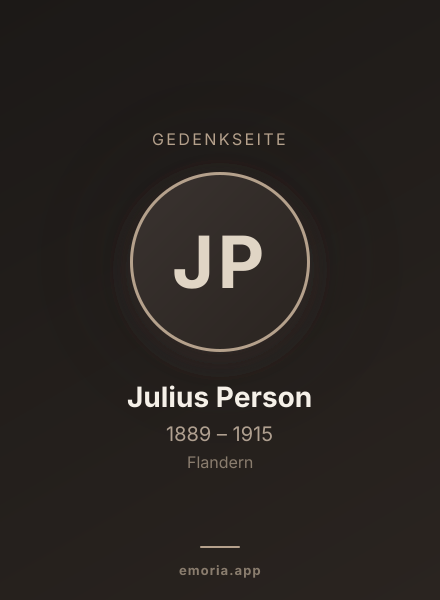 Gedenkportrait von Julius Person