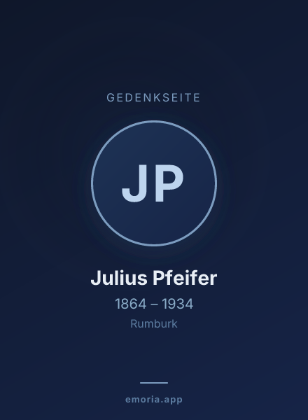 Gedenkportrait von Julius Pfeifer