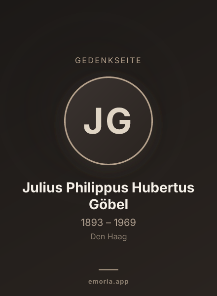 Gedenkportrait von Julius Philippus Hubertus Göbel