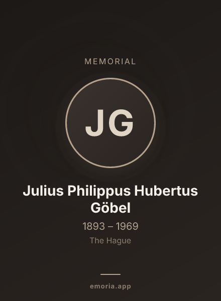 Memorial portrait of Julius Philippus Hubertus Göbel
