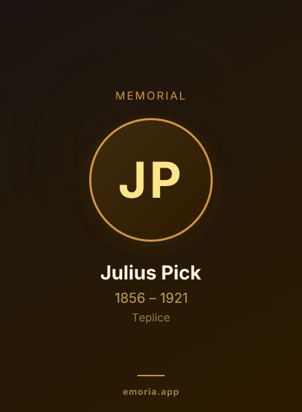 Memorial portrait of Julius Pick