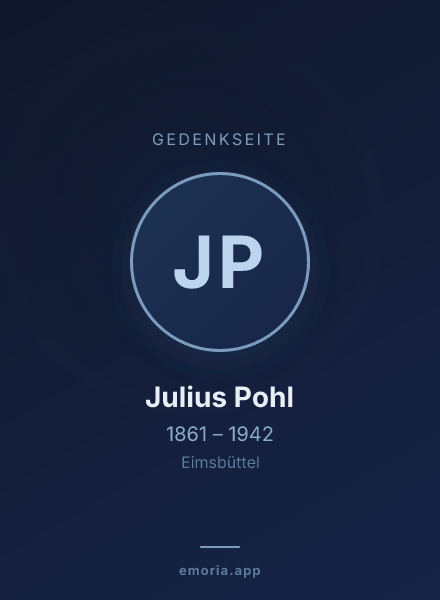 Gedenkportrait von Julius Pohl