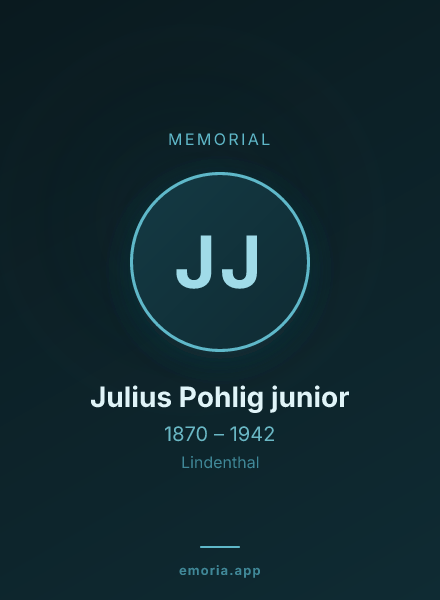 Memorial portrait of Julius Pohlig junior