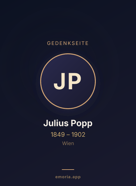 Gedenkportrait von Julius Popp