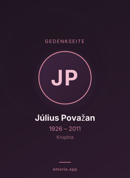 Gedenkportrait von Július Považan