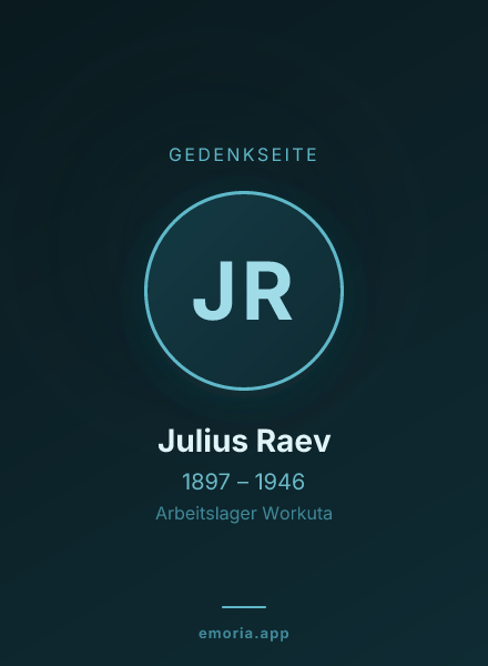 Gedenkportrait von Julius Raev