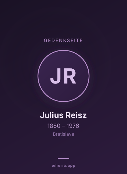 Gedenkportrait von Julius Reisz