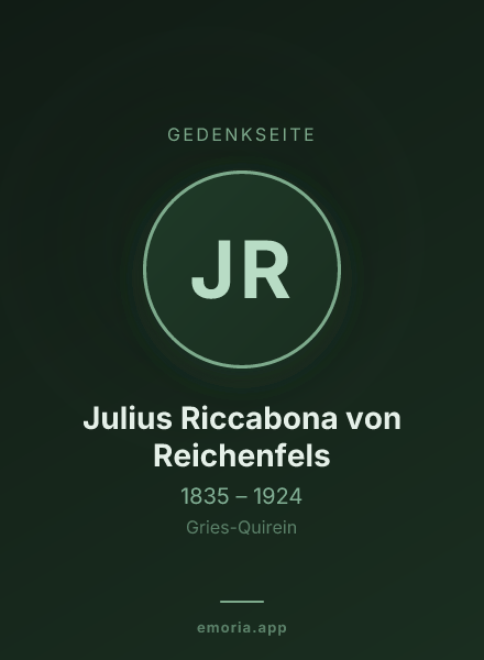 Gedenkportrait von Julius Riccabona von Reichenfels