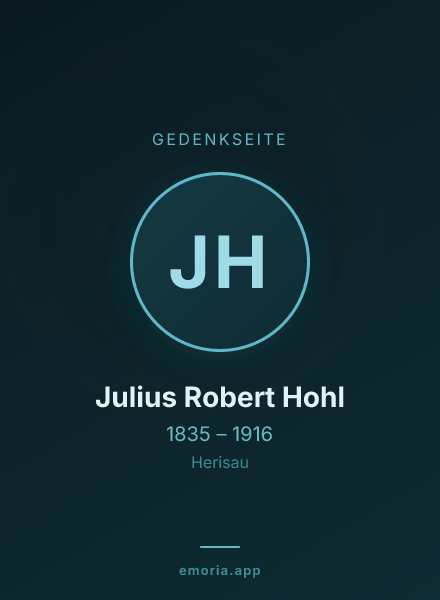 Gedenkportrait von Julius Robert Hohl