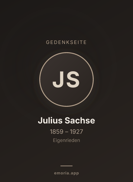 Gedenkportrait von Julius Sachse