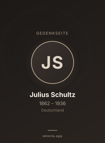 Gedenkportrait von Julius Schultz