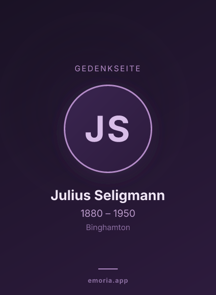 Gedenkportrait von Julius Seligmann